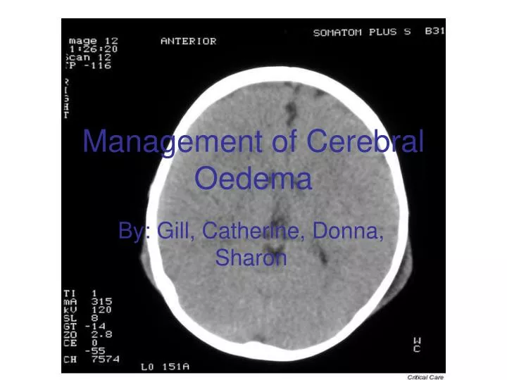 management of cerebral oedema