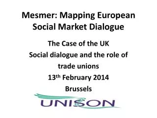 Mesmer: Mapping European Social Market Dialogue