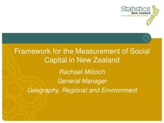 Framework for the Measurement of Social Capital in New Zealand