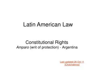 Constitutional Rights Amparo (writ of protection) - Argentina