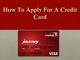 How To Apply For A Credit Card