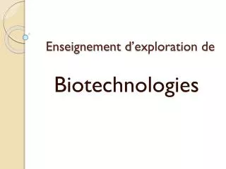 enseignement d exploration de