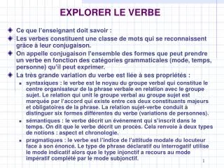 PPT - LE VERBE - CP PowerPoint Presentation, Free Download - ID:4094776