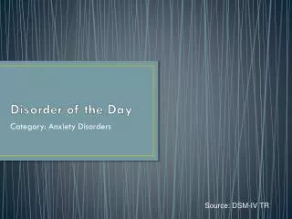 Disorder of the Day