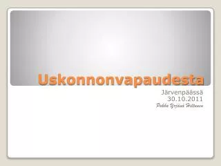 uskonnonvapaudesta
