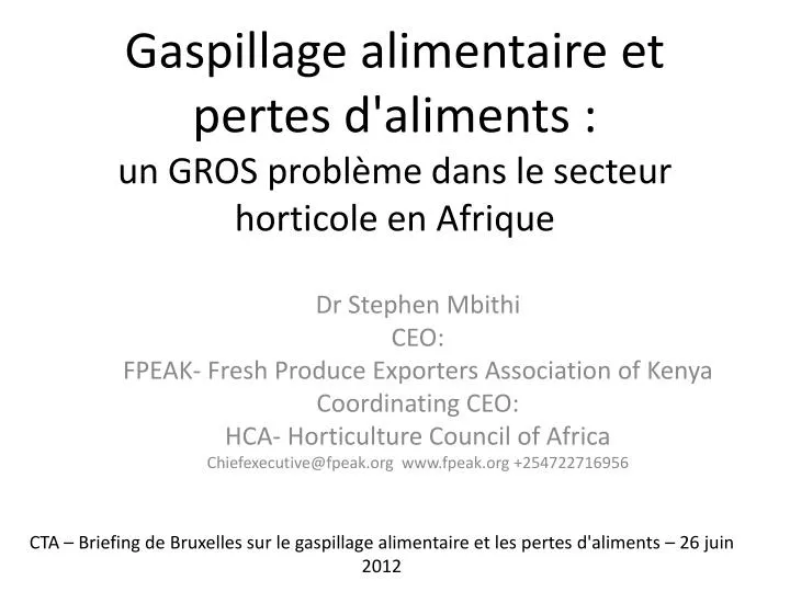 gaspillage alimentaire et pertes d aliments un gros probl me dans le secteur horticole en afrique
