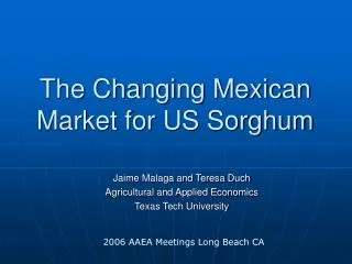 The Changing Mexican Market for US Sorghum