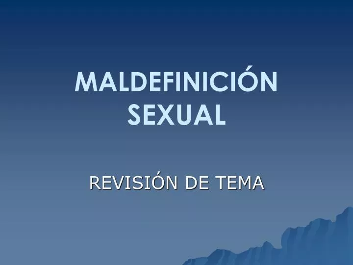 maldefinici n sexual