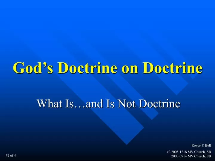 god s doctrine on doctrine