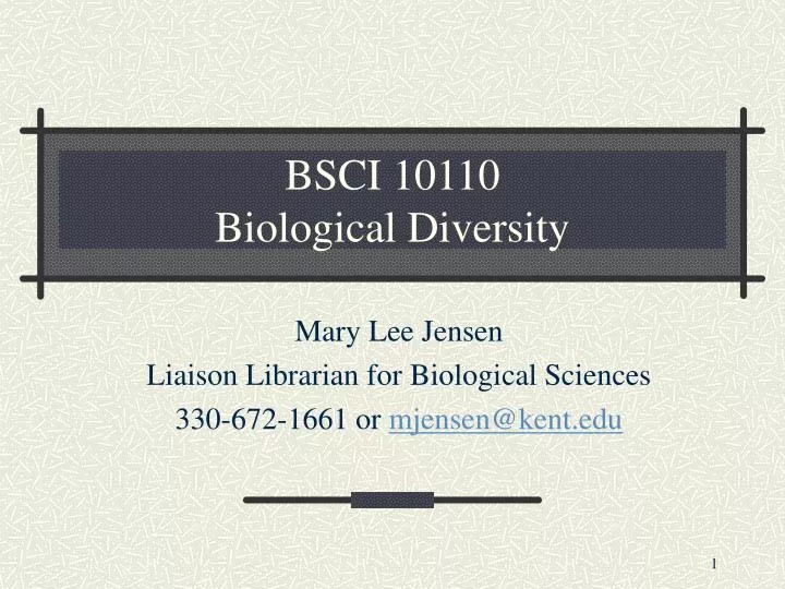 bsci 10110 biological diversity