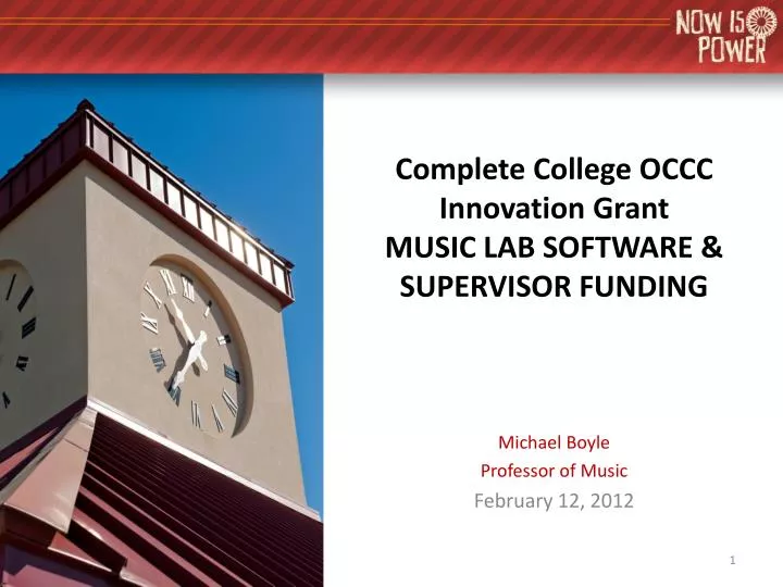 complete college occc innovation grant music lab software supervisor funding