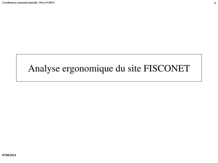 analyse ergonomique du site fisconet
