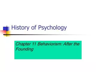 History of Psychology
