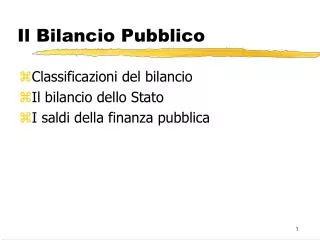 il bilancio pubblico