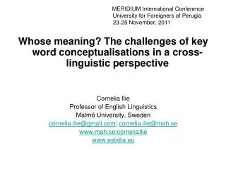 Whose meaning? The challenges of key word conceptualisations in a cross-linguistic perspective