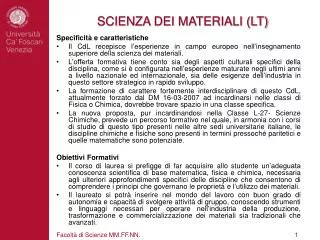 scienza dei materiali lt