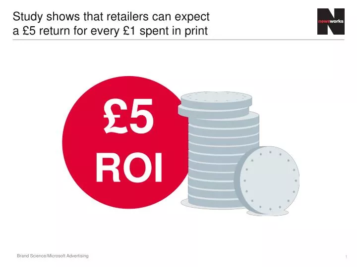 study shows that retailers can expect a 5 return for every 1 spent in print