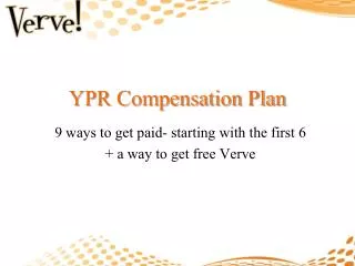 YPR Compensation Plan