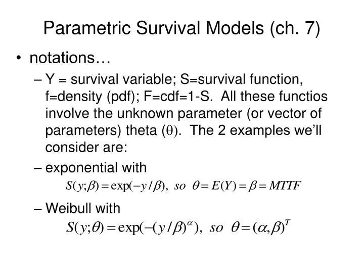 parametric survival models ch 7