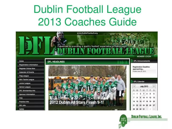 dublin football league 2013 coaches guide