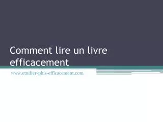 comment lire un livre efficacement