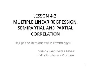 LESSON 4.2. MULTIPLE LINEAR REGRESSION. SEMIPARTIAL AND PARTIAL CORRELATION