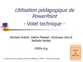 utilisation p dagogique de powerpoint volet technique