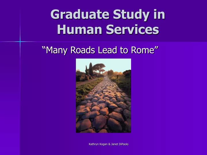 graduate study in human services