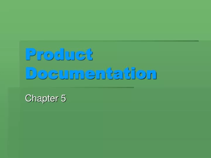 product documentation