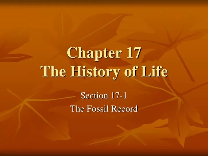 chapter 17 the history of life