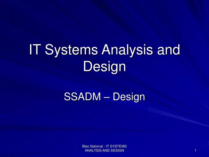 it systems analysis and design