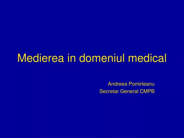 medierea in domeniul medical