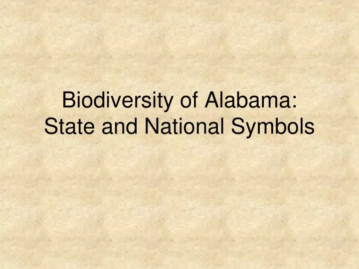 biodiversity of alabama state and national symbols