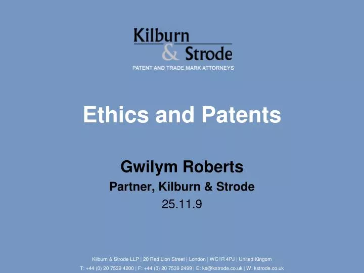 ethics and patents