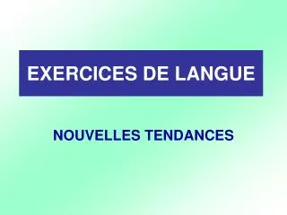 exercices de langue
