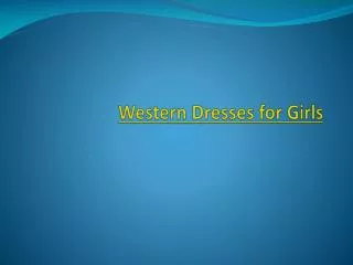 Western Dresses for Girls