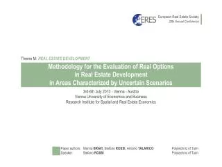 Methodology for the Evaluation of Real Options in Real Estate Development