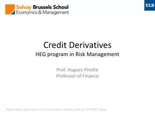 Credit Derivatives HEG program in Risk Management