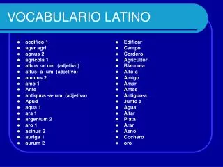 vocabulario latino