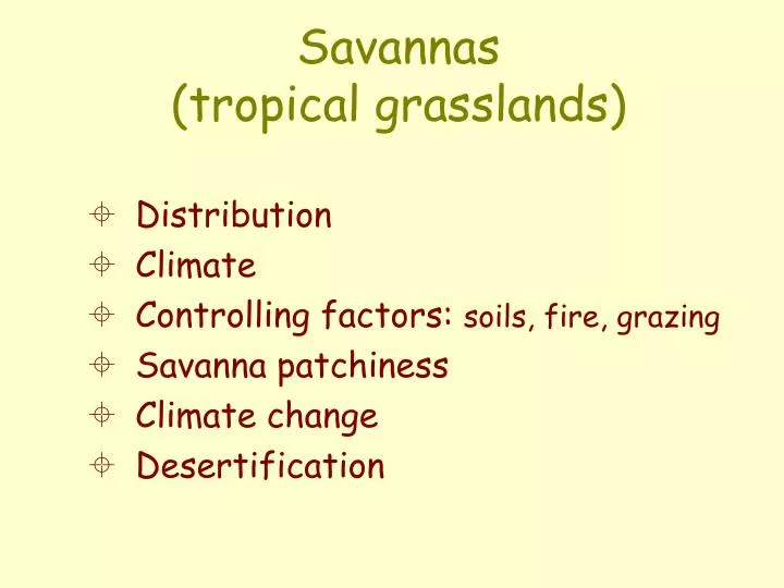 savannas tropical grasslands