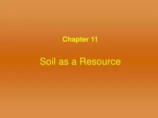 Soil as a Resource