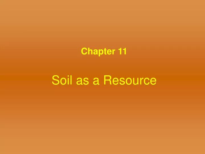 soil as a resource
