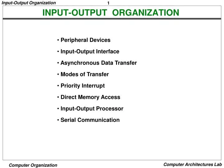 input output organization
