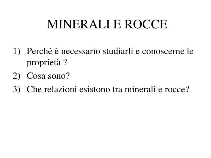minerali e rocce
