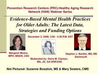 Prevention Research Centers (PRC)-Healthy Aging Research Network (HAN) Webinar Series