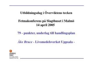 Underlag till en handlingsplan för goda matvanor och ökad fysisk aktivitet