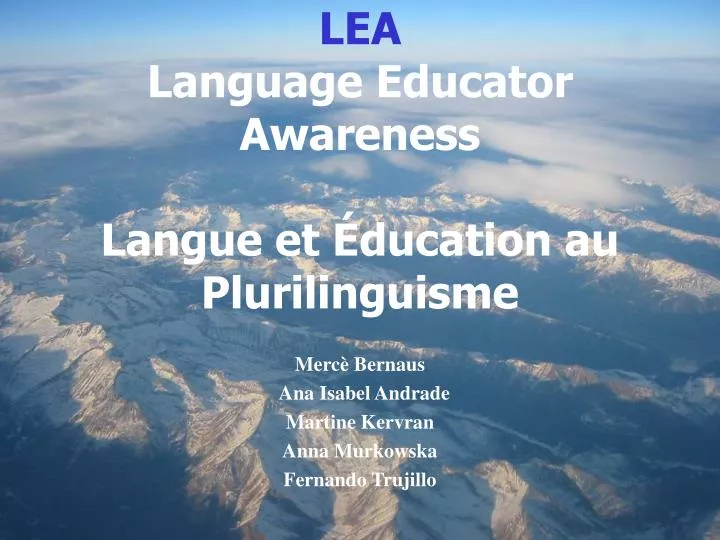 lea language educator awareness langue et ducation au plurilinguisme
