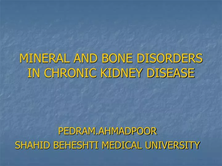 mineral and bone disorders in chronic kidney disease