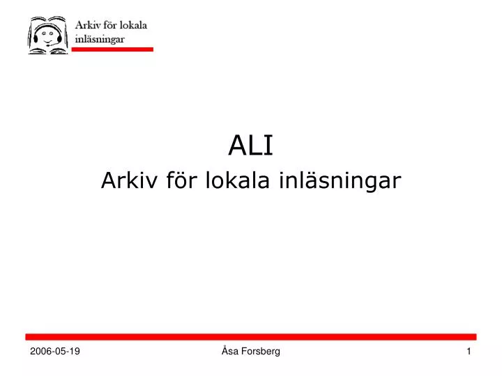 ali arkiv f r lokala inl sningar