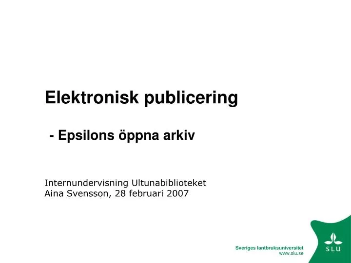 elektronisk publicering